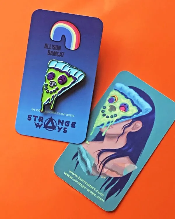 Pizza Face enamel pin