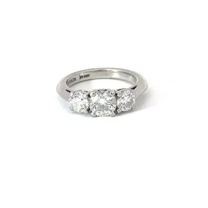 Platinum 1ct F VS1 (3) Round Diamond Wedding Band Design by Tiffany & CO. 5.5gram Size 3.5