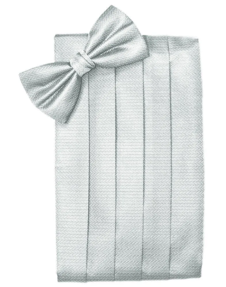 Platinum Herringbone Kids Cummerbund