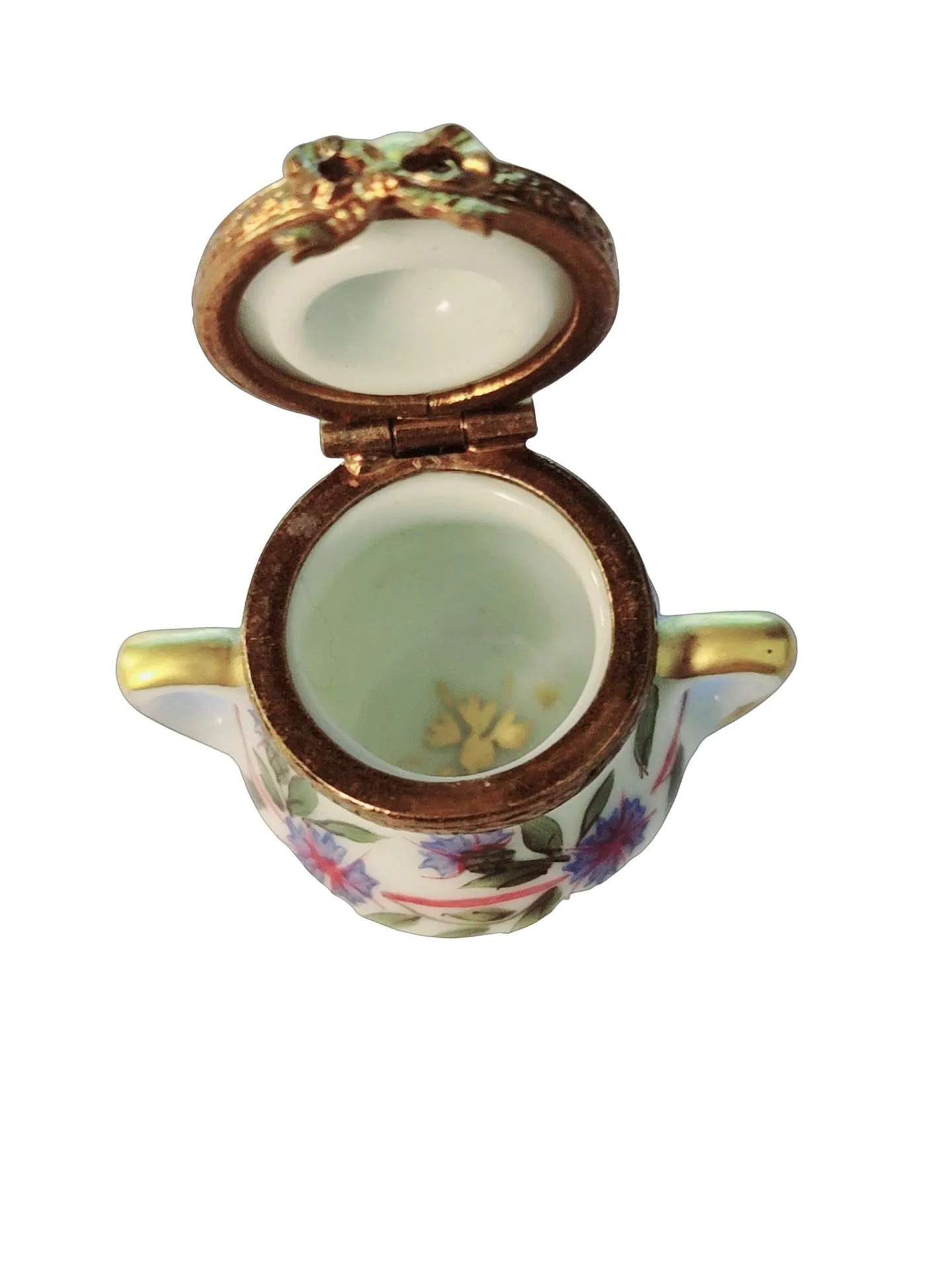 Purple Flowers Pot Canister Urn Tea Chest