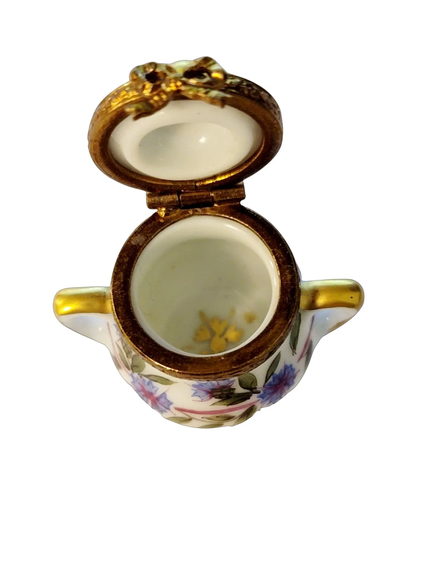 Purple Flowers Pot Canister Urn Tea Chest