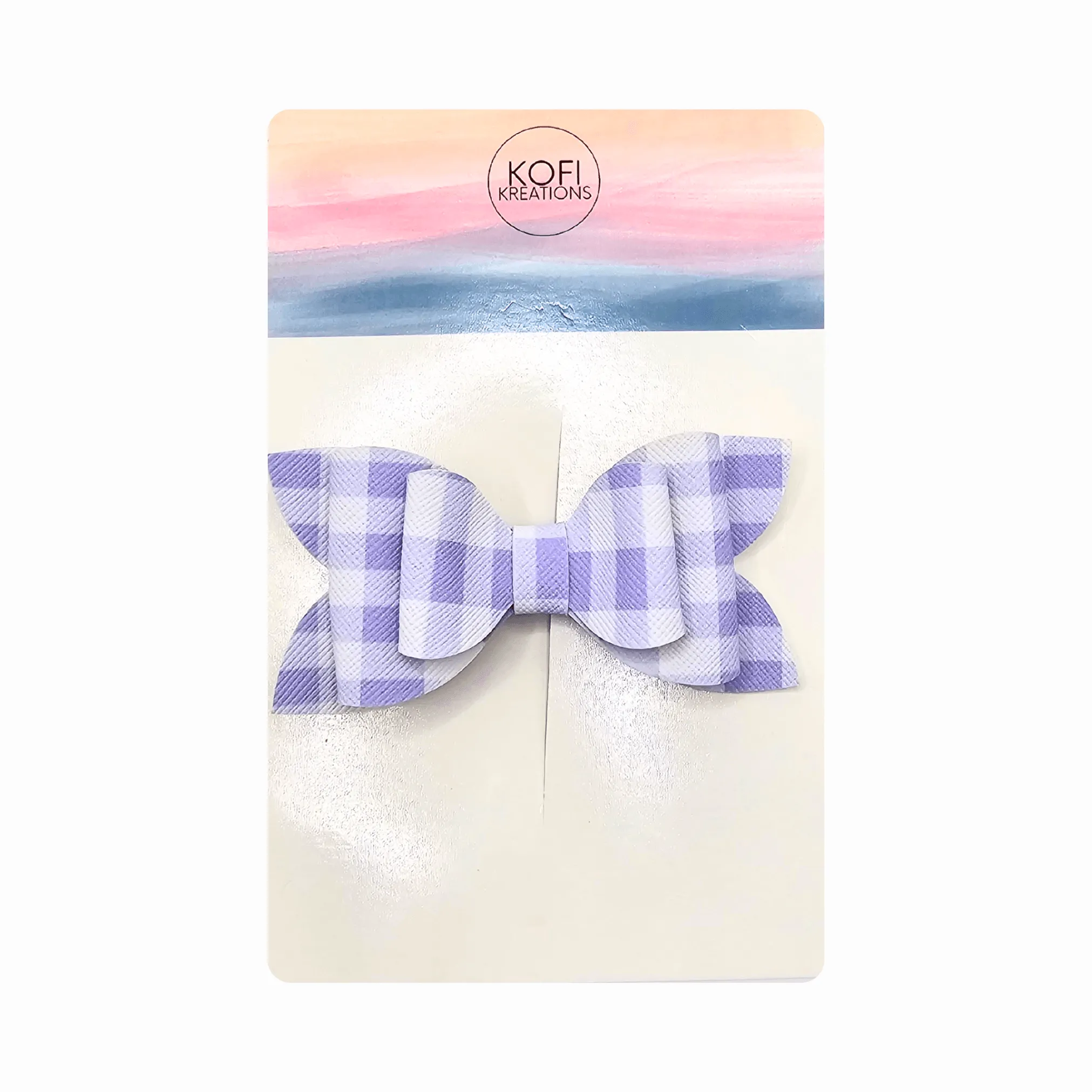 Purple Plaid Hair Bow