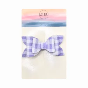 Purple Plaid Hair Bow