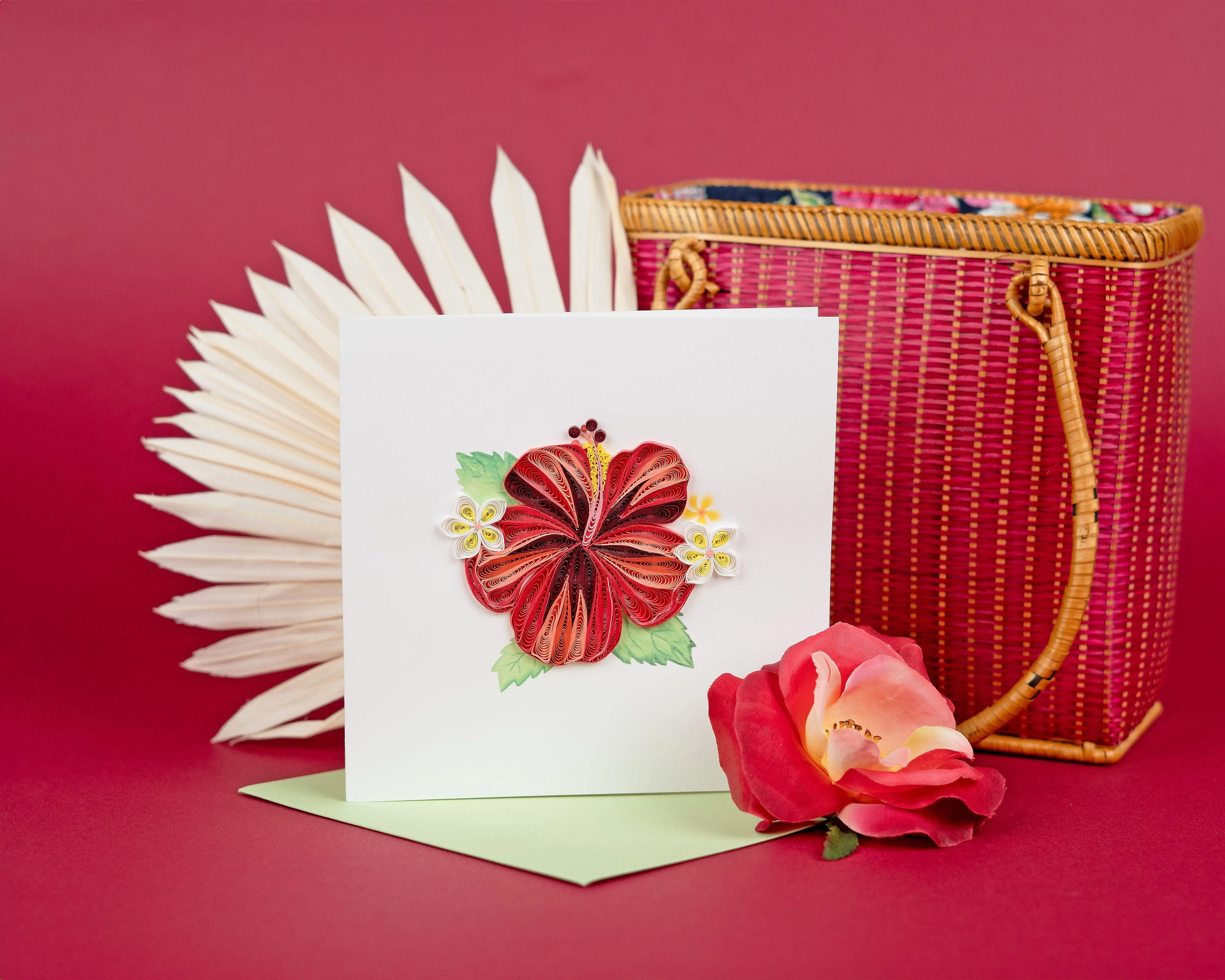 Quilled Hibiscus Greeting Card