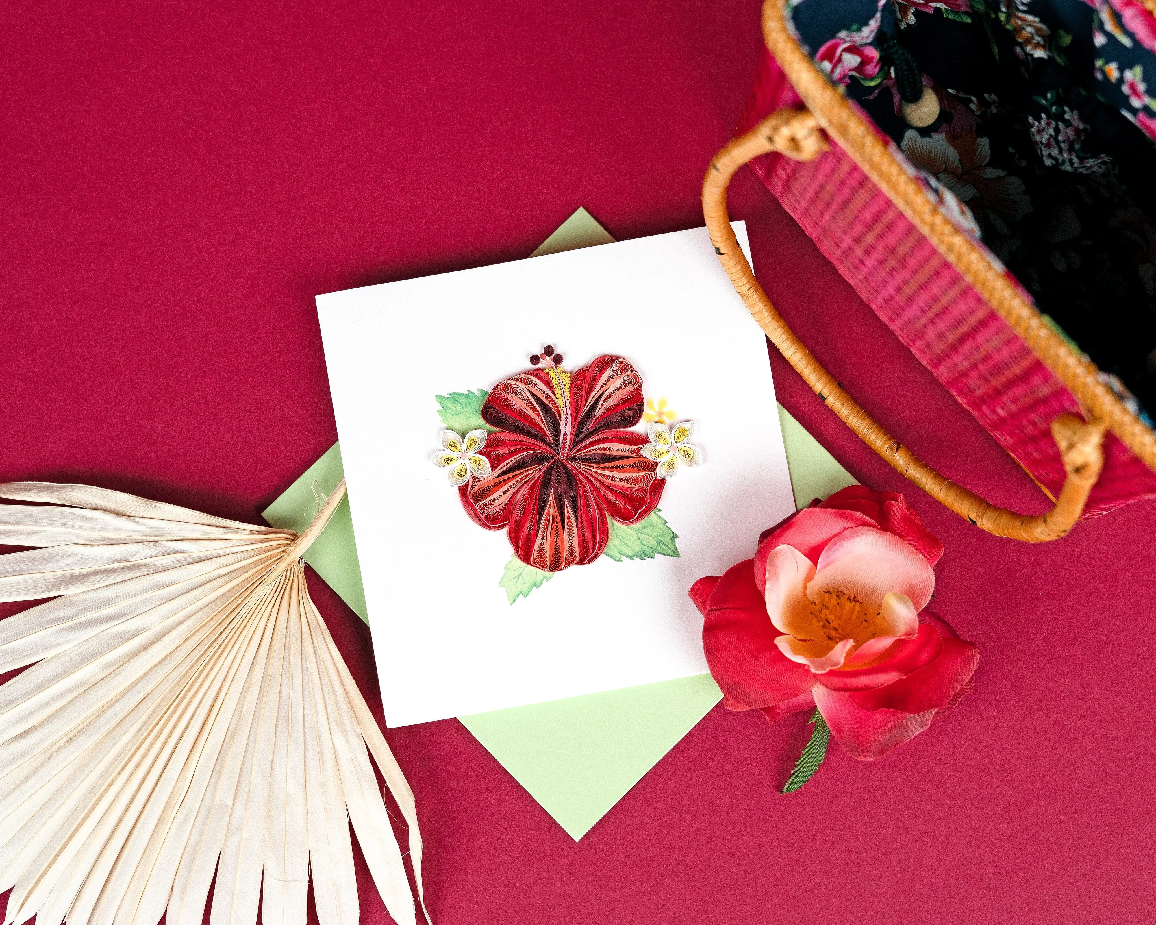 Quilled Hibiscus Greeting Card