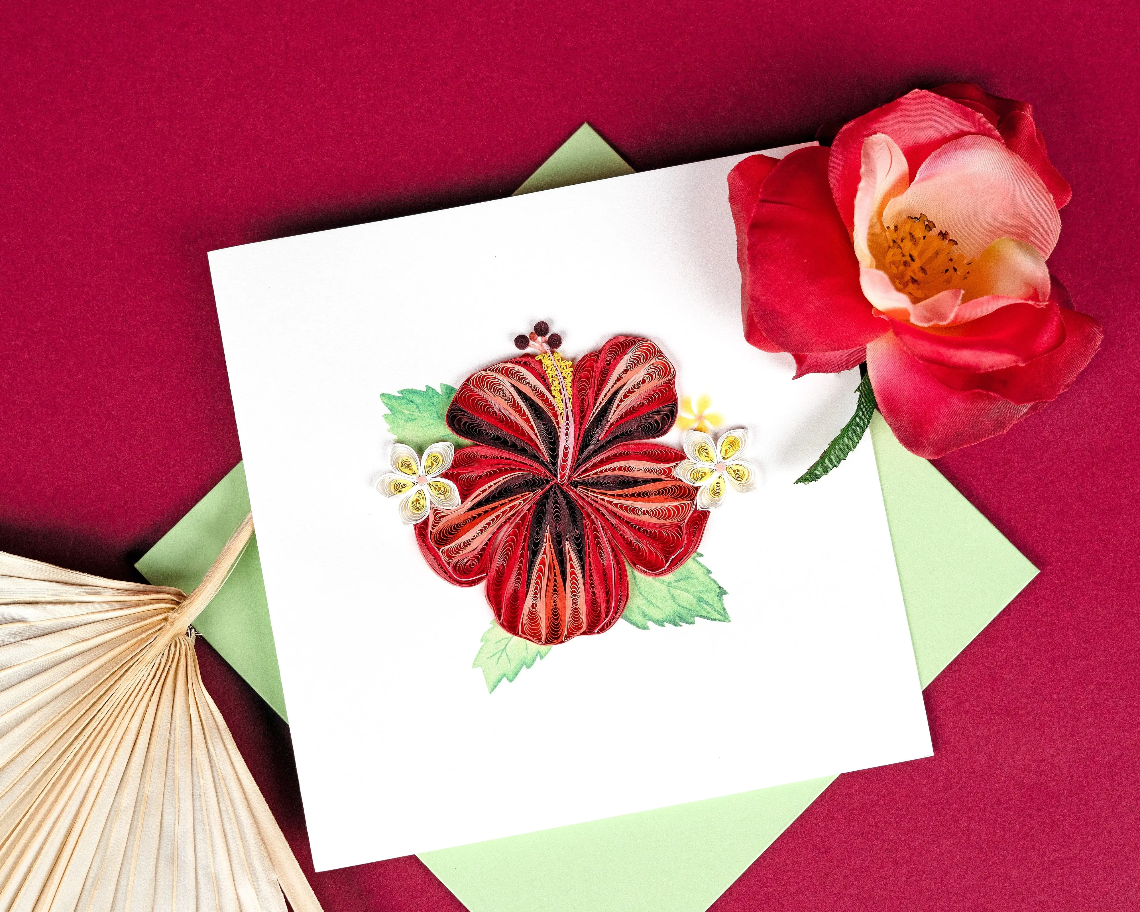 Quilled Hibiscus Greeting Card