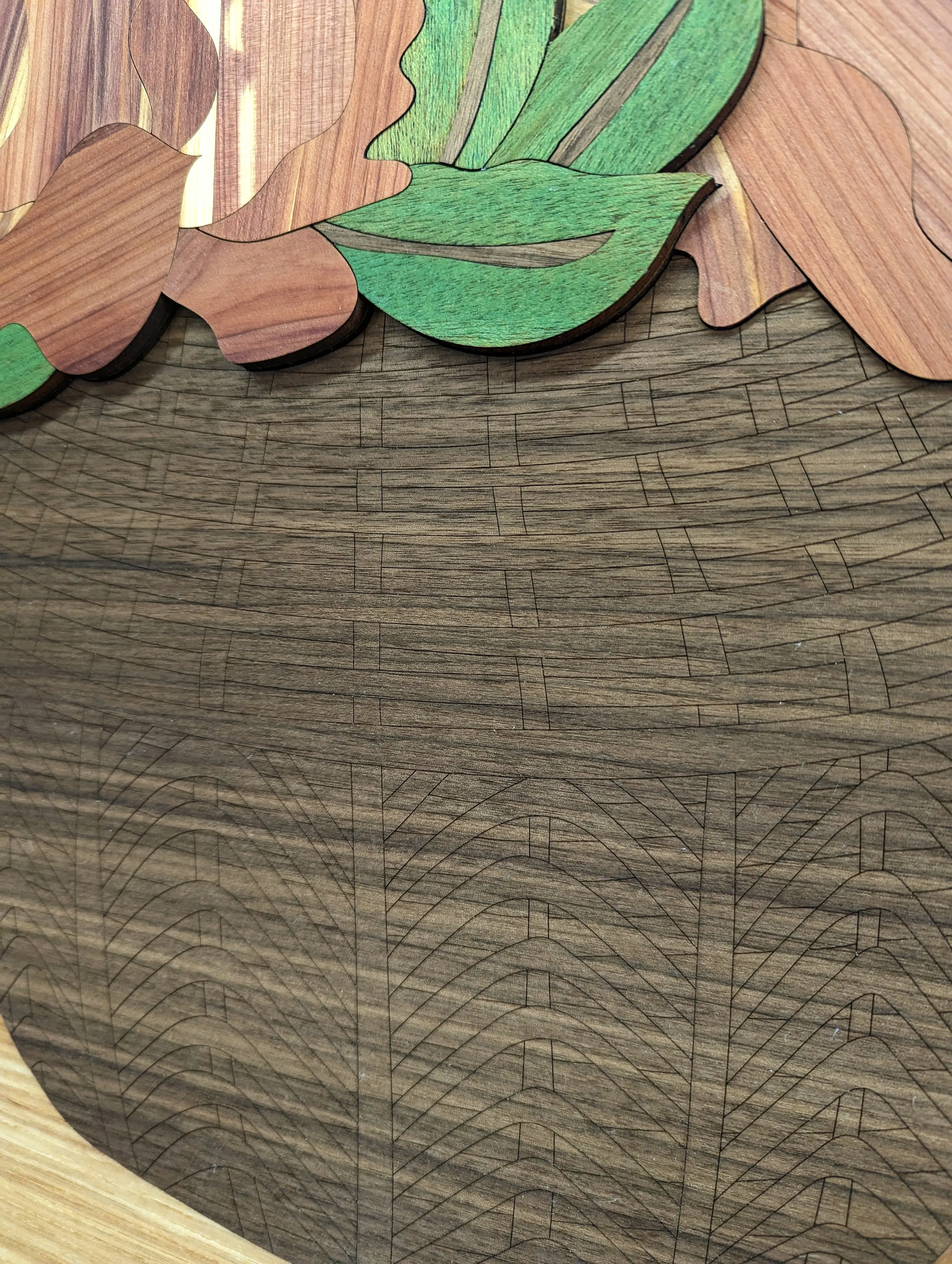 "I Can Buy My Own Flowers" Laser Cut Wood Inlay Wall Art