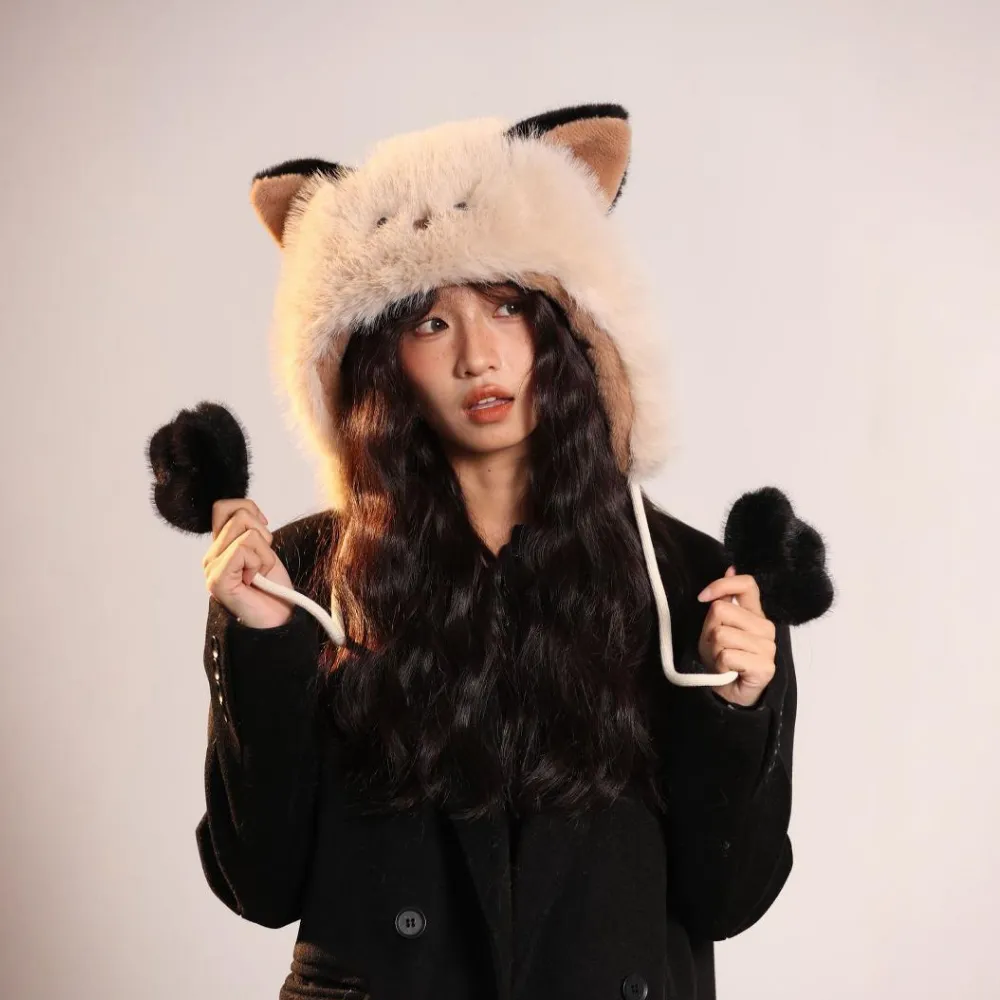 Raccoon Windproof Plush Hat