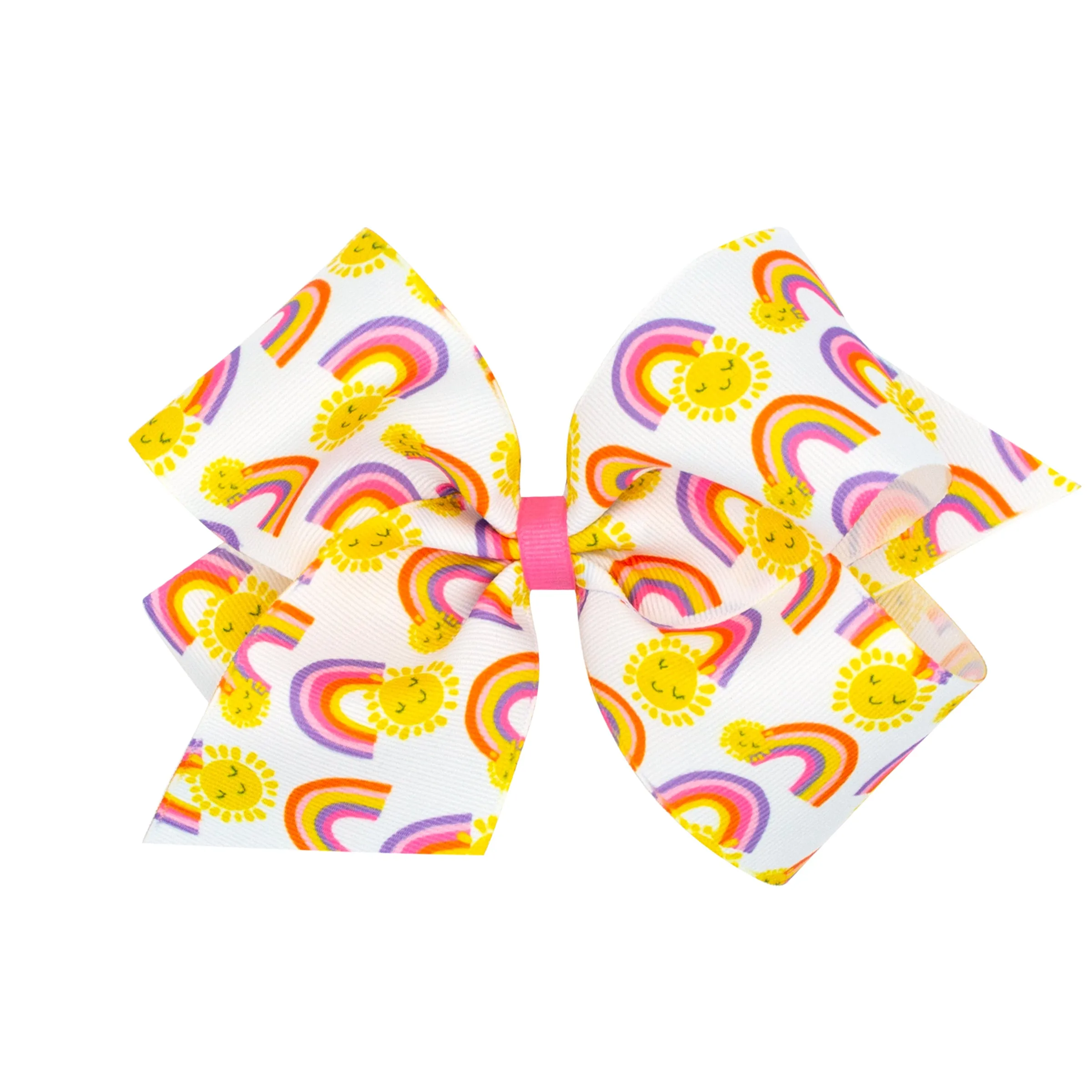 Rainbow California Dreamin' Print Hair Bow on Clippie