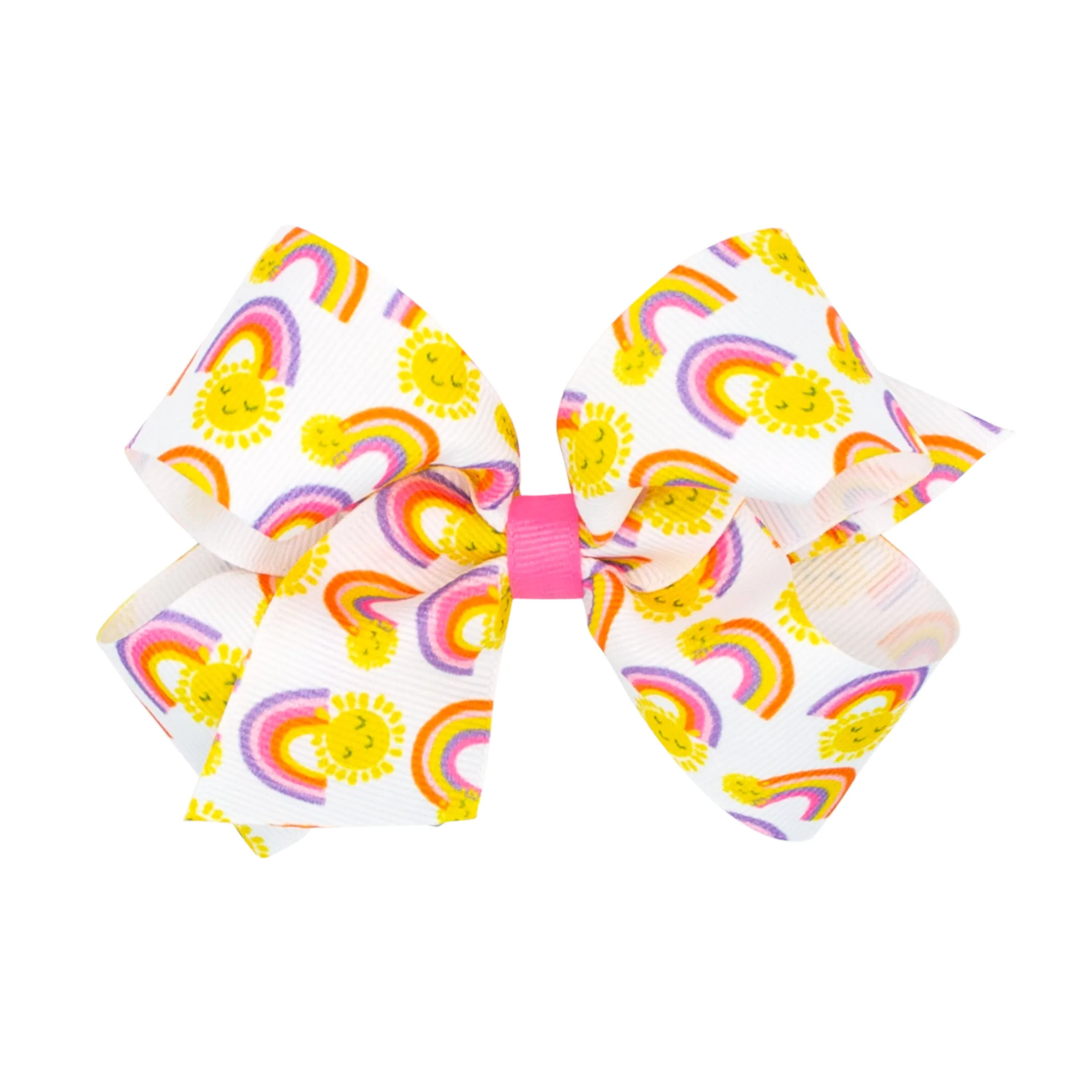 Rainbow California Dreamin' Print Hair Bow on Clippie