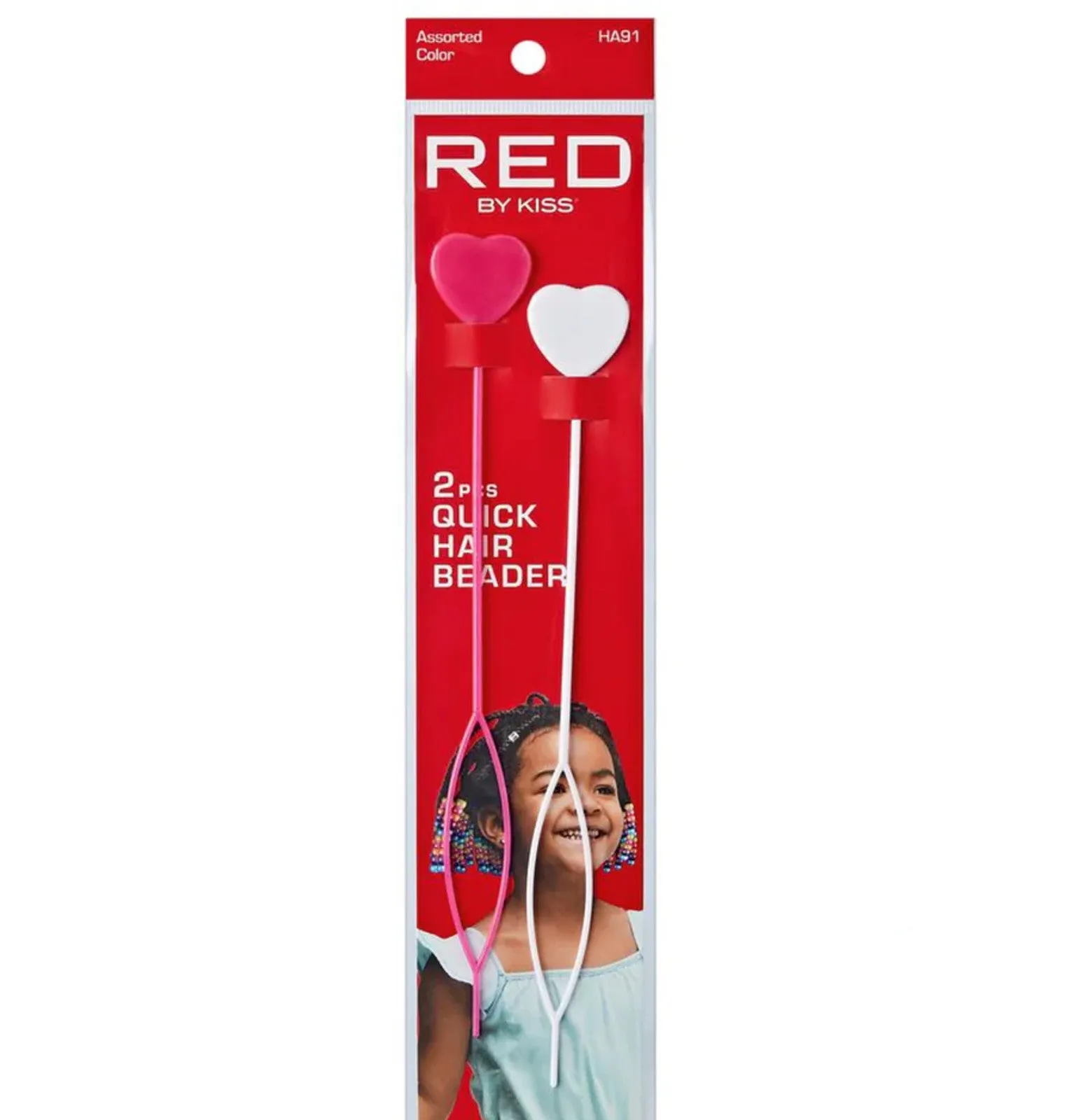 RED Hair Beads - Beader 2-piece