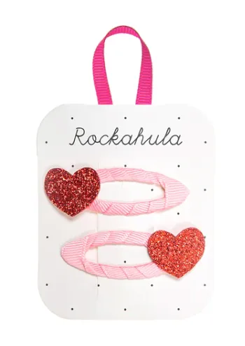 Rockahula Love Heart Glitter Clips