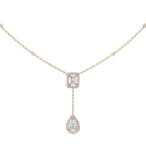 ROSE GOLD DIAMOND NECKLACE MY TWIN TIE 0,40CT X2