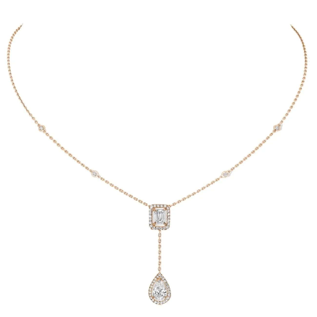 ROSE GOLD DIAMOND NECKLACE MY TWIN TIE 0,40CT X2