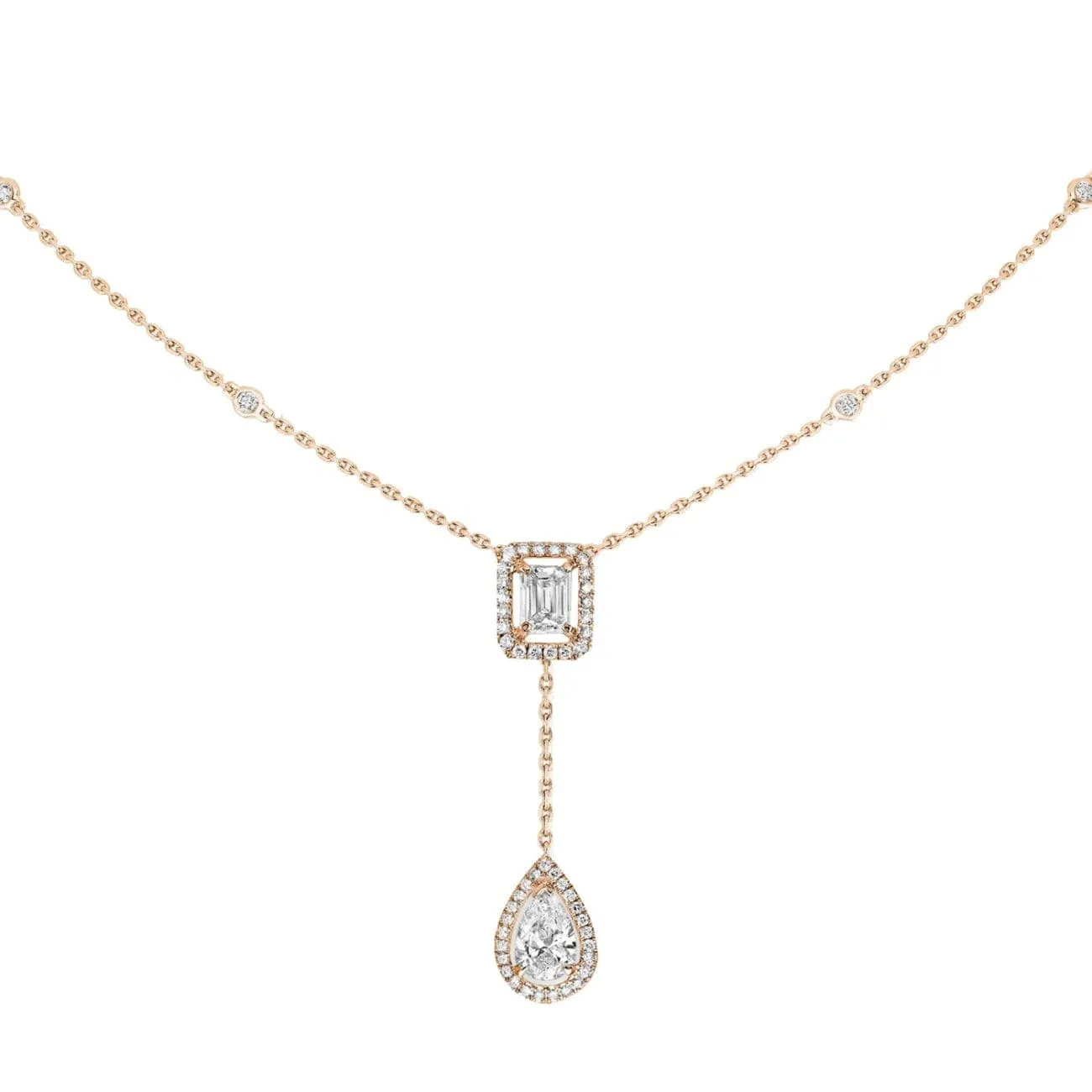 ROSE GOLD DIAMOND NECKLACE MY TWIN TIE 0,40CT X2