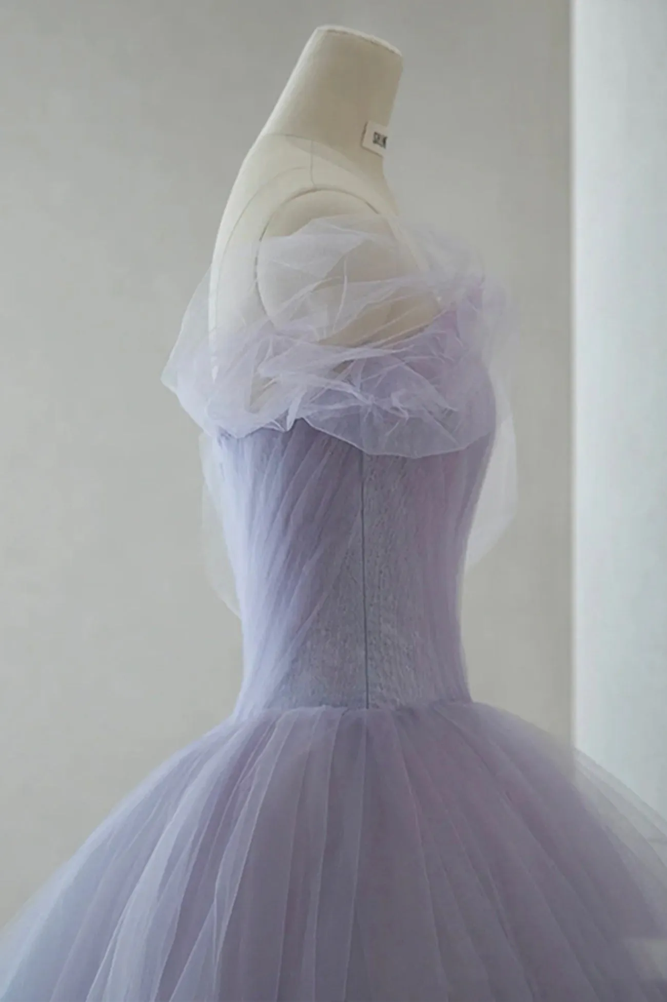 Roycebridal Kenna | Purple Tulle Short A-Line Prom Dress Cute Off the Shoulder Party Dress