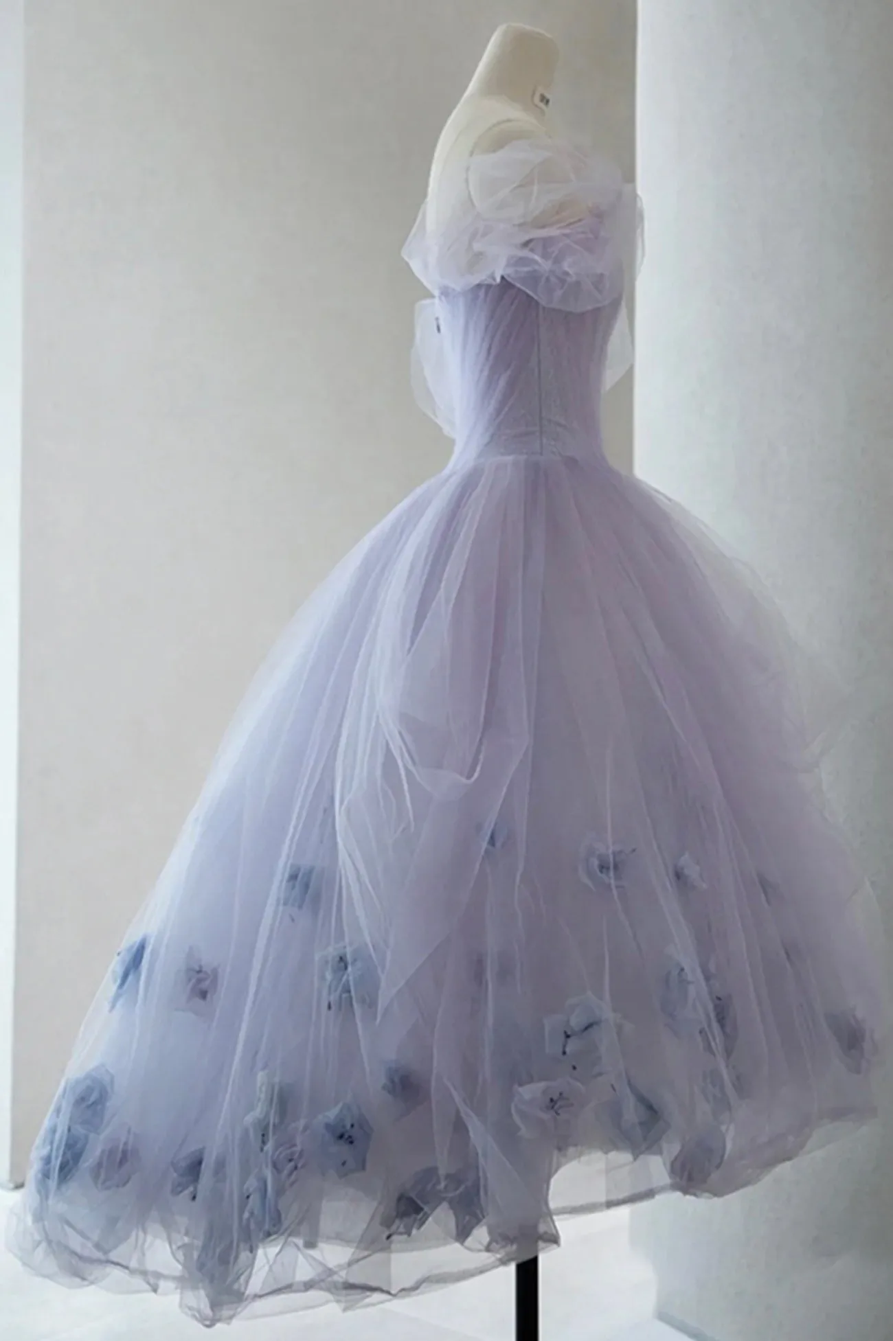 Roycebridal Kenna | Purple Tulle Short A-Line Prom Dress Cute Off the Shoulder Party Dress