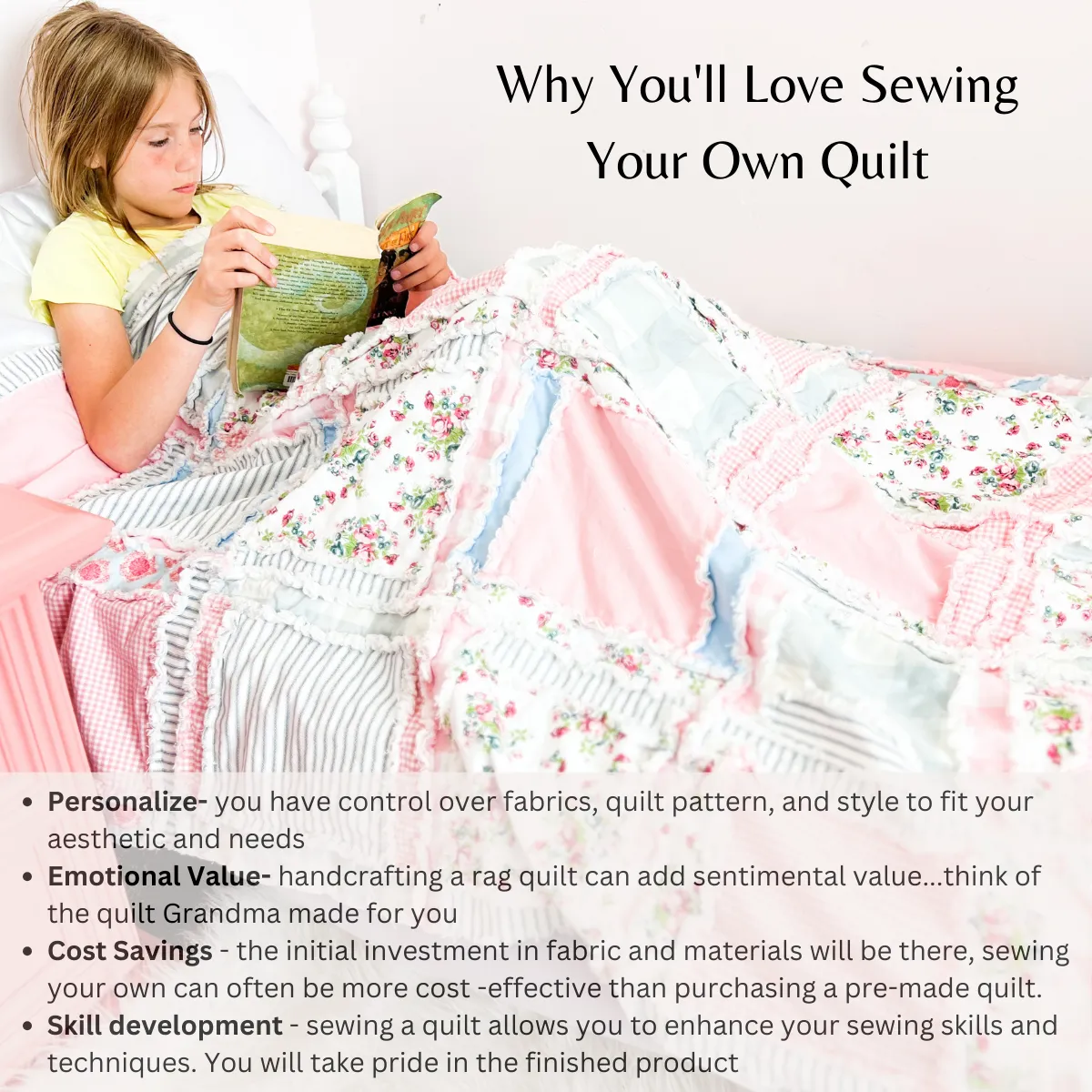 Ruffle Flower Rag Quilt Pattern for Baby Girl