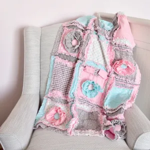 Ruffle Flower Rag Quilt Pattern for Baby Girl