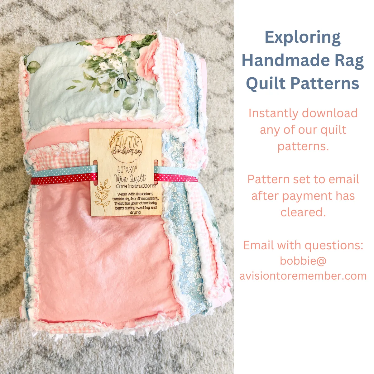 Ruffle Flower Rag Quilt Pattern for Baby Girl