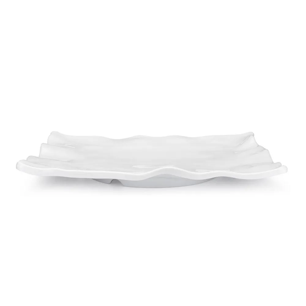 Ruffle White 17" Melamine Large Rectangle Platter