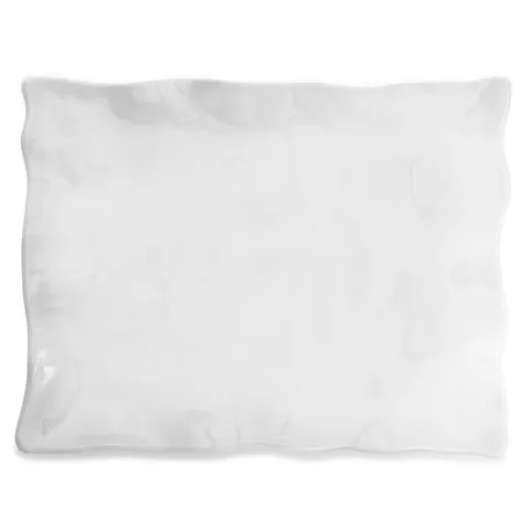 Ruffle White 17" Melamine Large Rectangle Platter
