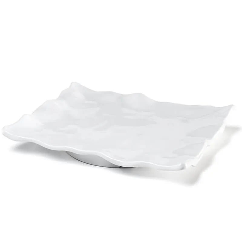 Ruffle White 17" Melamine Large Rectangle Platter