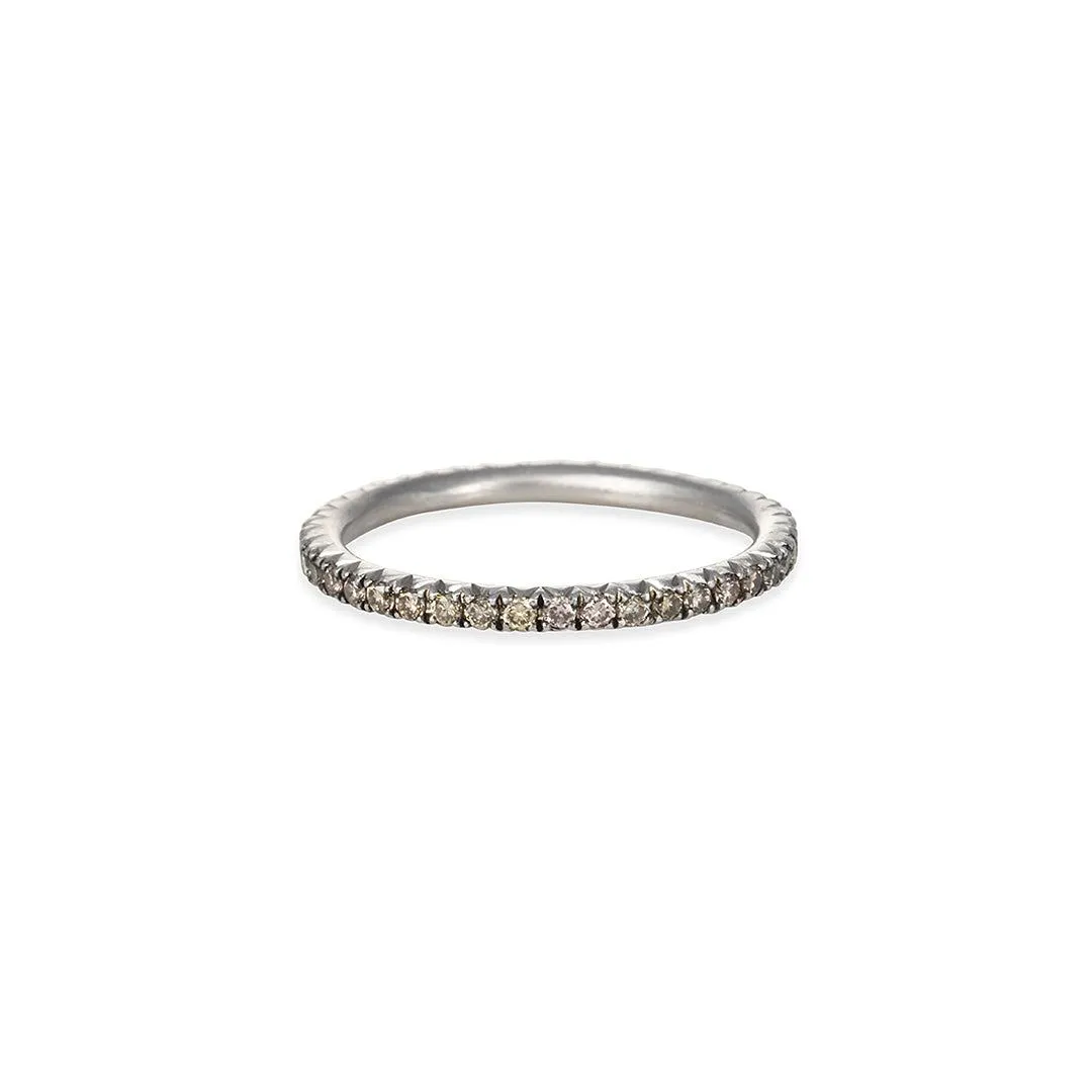 SALE - Champagne Diamond Platinum Eternity Band