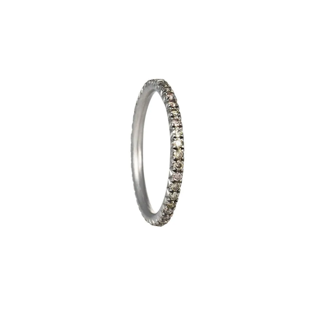 SALE - Champagne Diamond Platinum Eternity Band