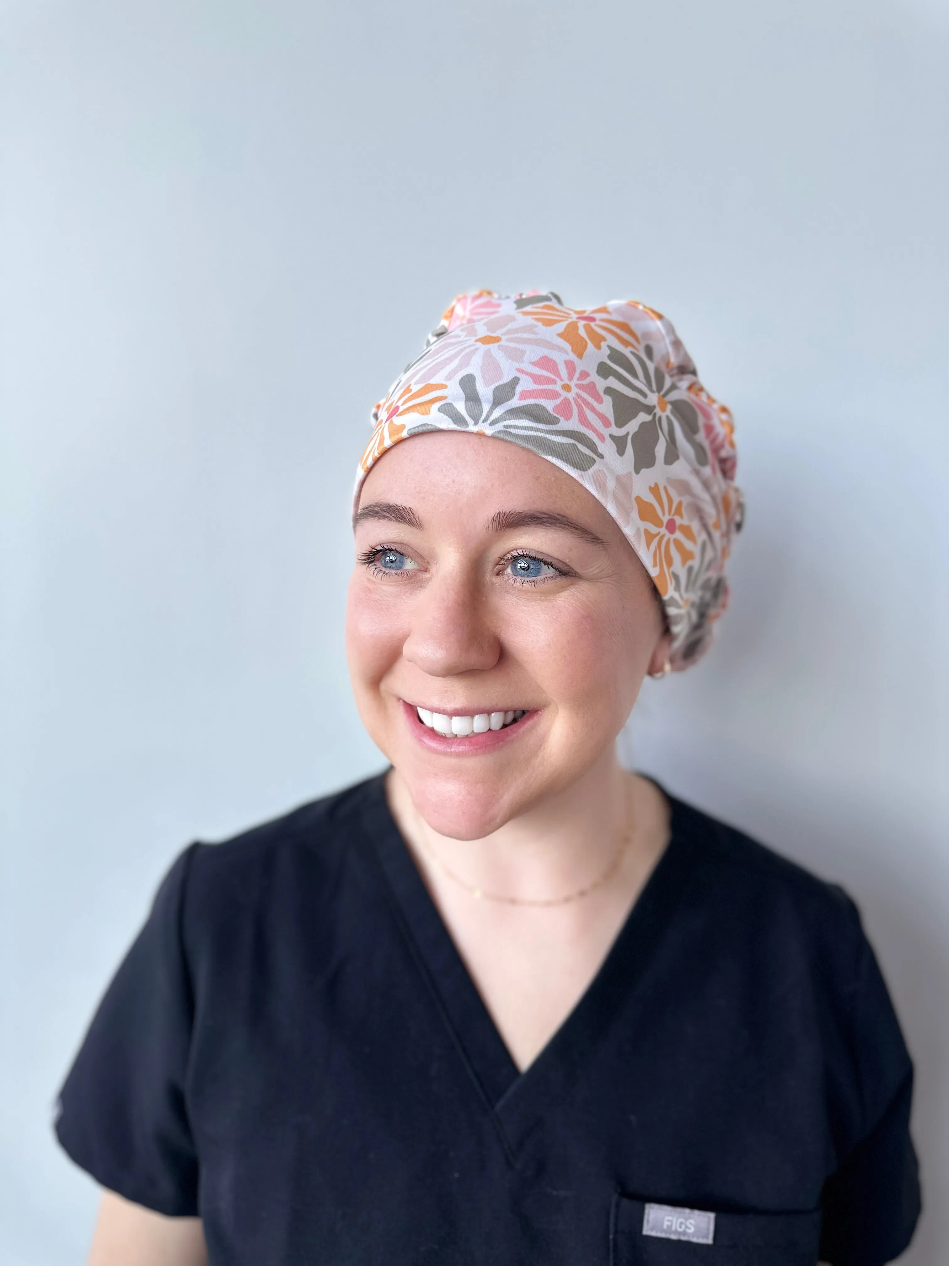 Scrub Hat - Fall Abstract Flowers