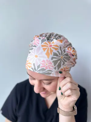 Scrub Hat - Fall Abstract Flowers