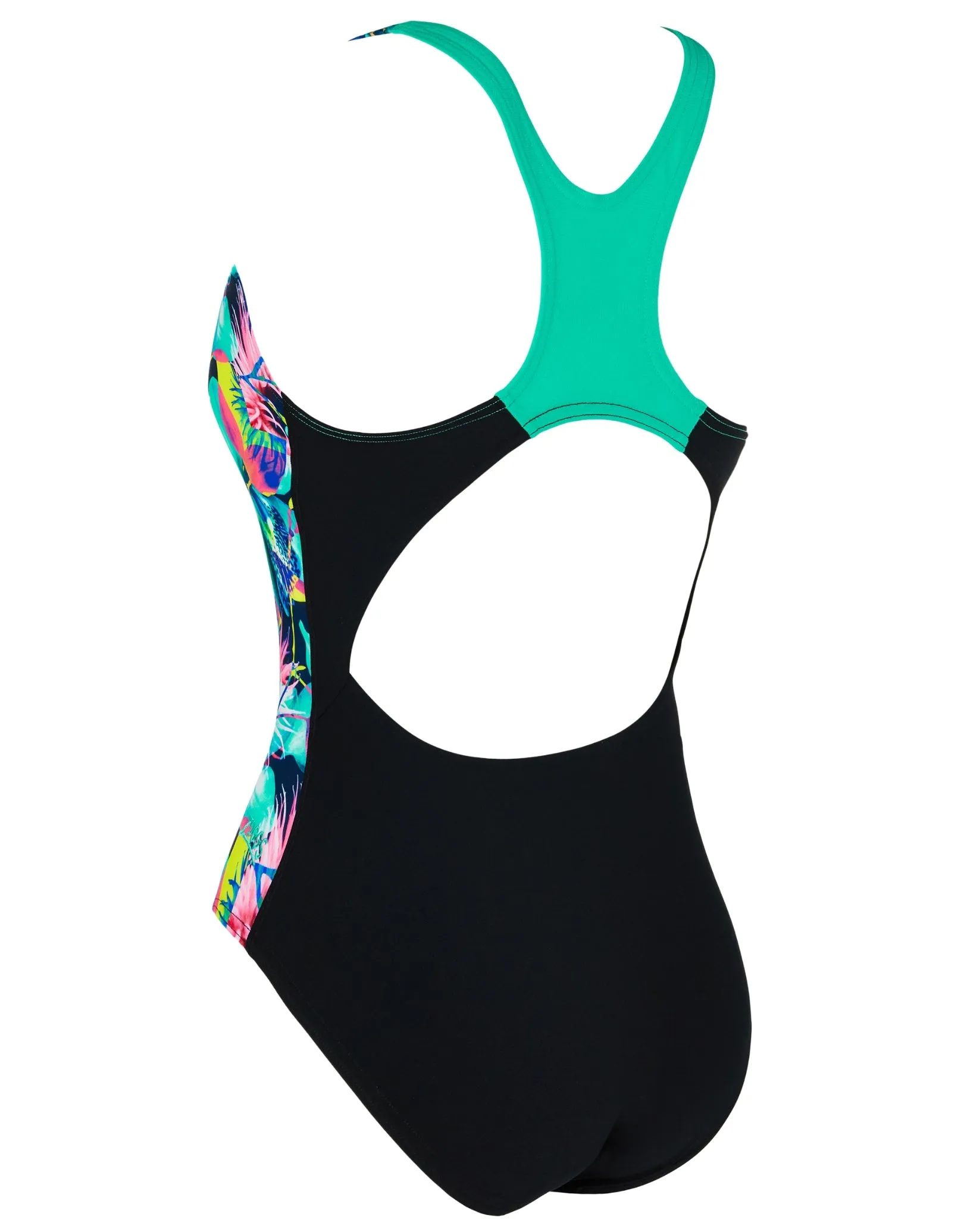 Seaway Actionback Swimsuit - Black/Aqua Blues