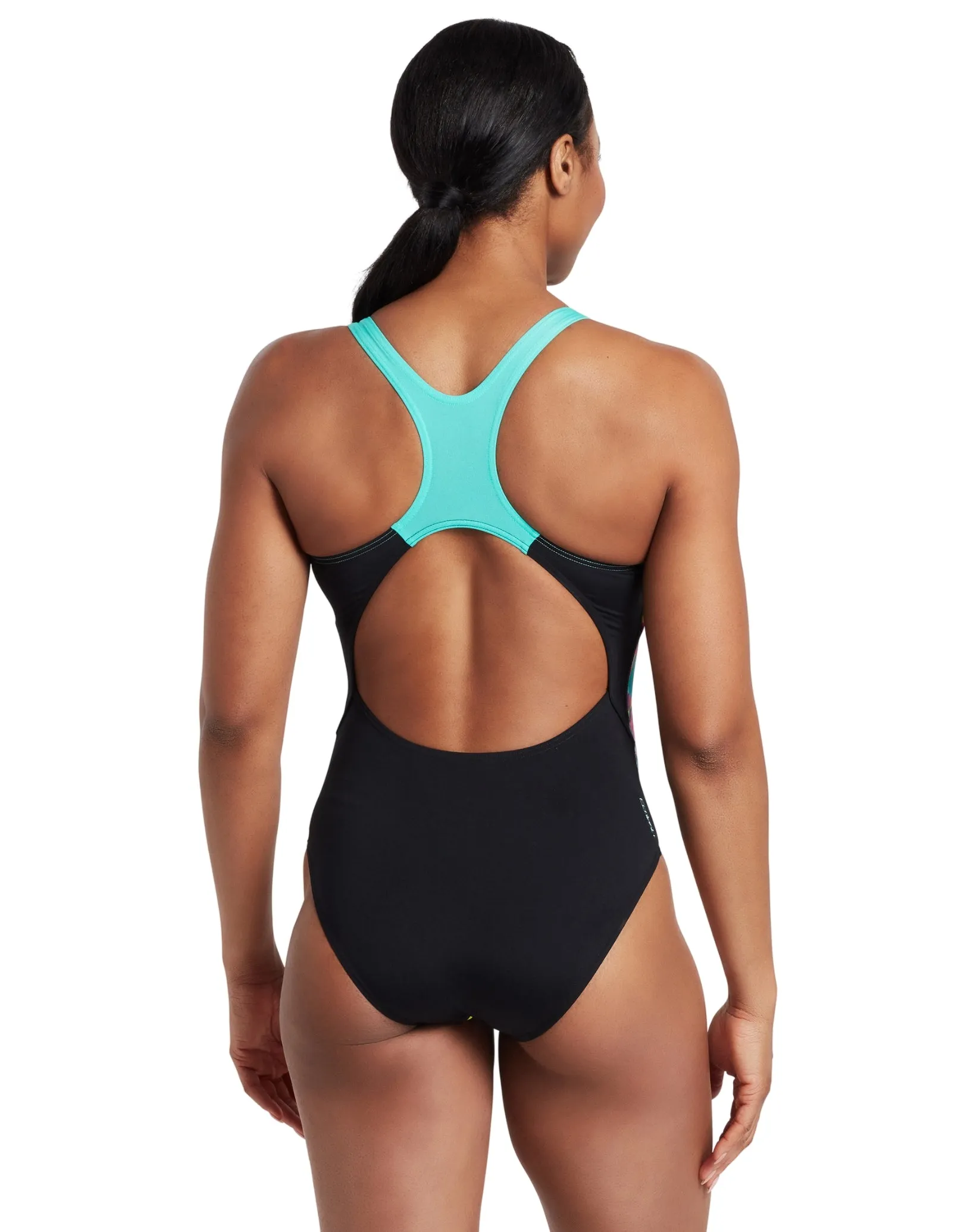 Seaway Actionback Swimsuit - Black/Aqua Blues
