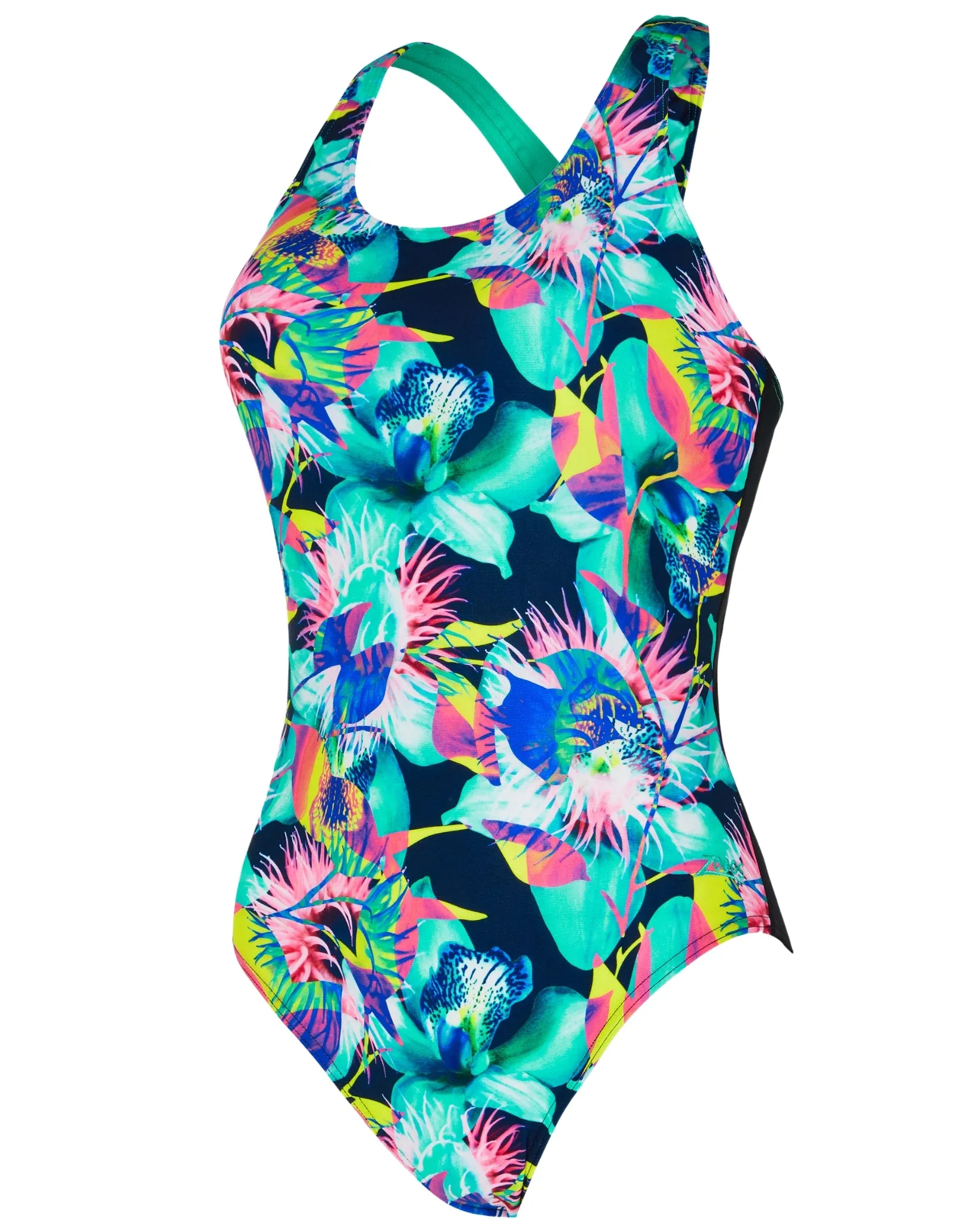 Seaway Actionback Swimsuit - Black/Aqua Blues