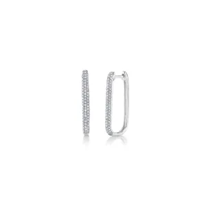 Shy Creation Oval Diamond Hoops