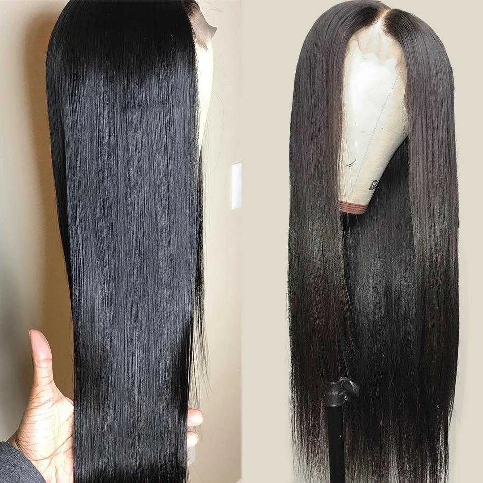 Silky Straight Lace Front Wig Transparent Lace Human Hair Wigs Sdamey Hair
