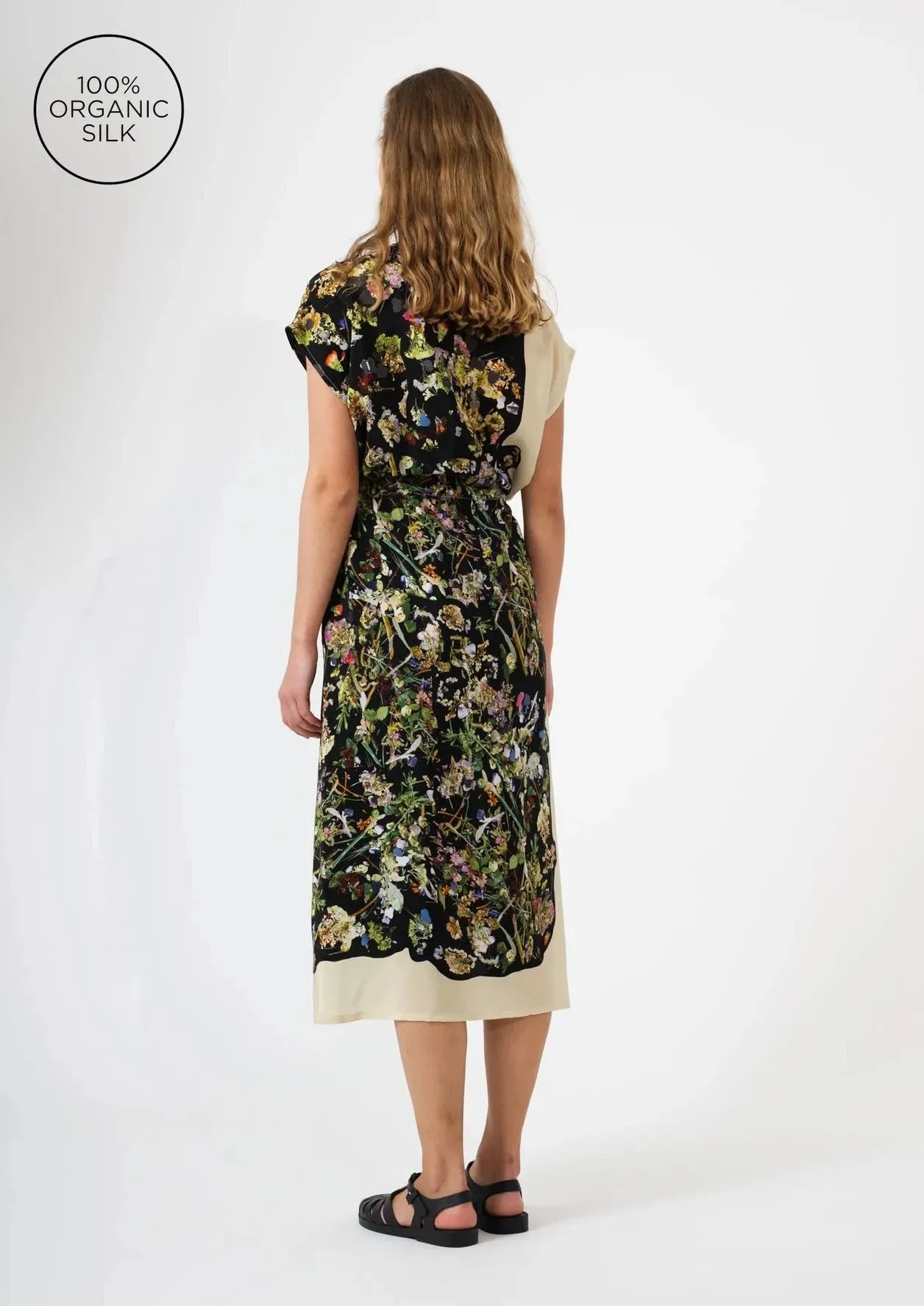 Simple Dress, Panel Print J-Pressed Flowers