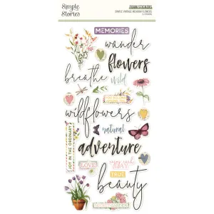 Simple Stories - Simple Vintage Meadow Flowers - Foam Stickers