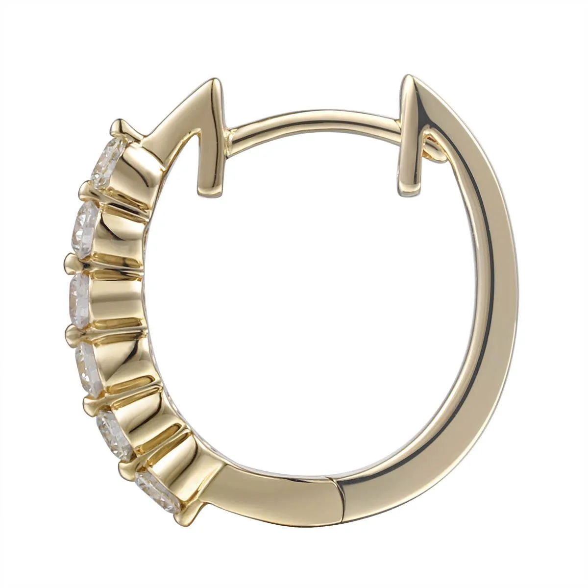 Single Prong Diamond Huggie Earrings 0.78ct t.w.