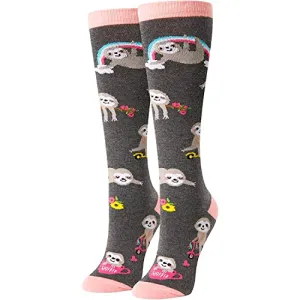 Sloth Gifts For Women Lovely Animals Socks Gift For Sloth Lover Valentine's Birthdays Gift For Her, Fun Knee High Sloth Socks
