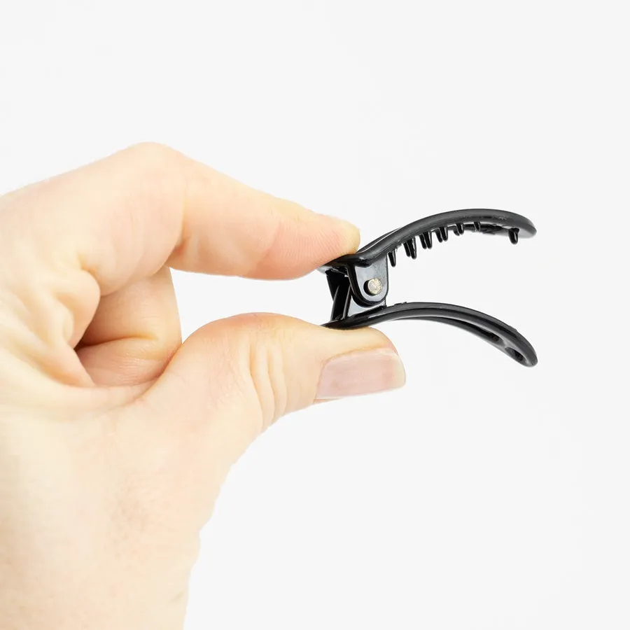 Small Black Plastic Alligator Clip - Pair