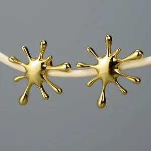 Splashing Metal Stud Earrings