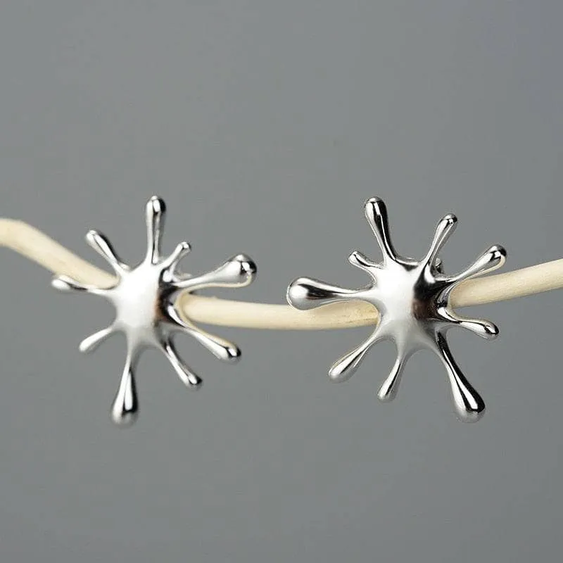 Splashing Metal Stud Earrings