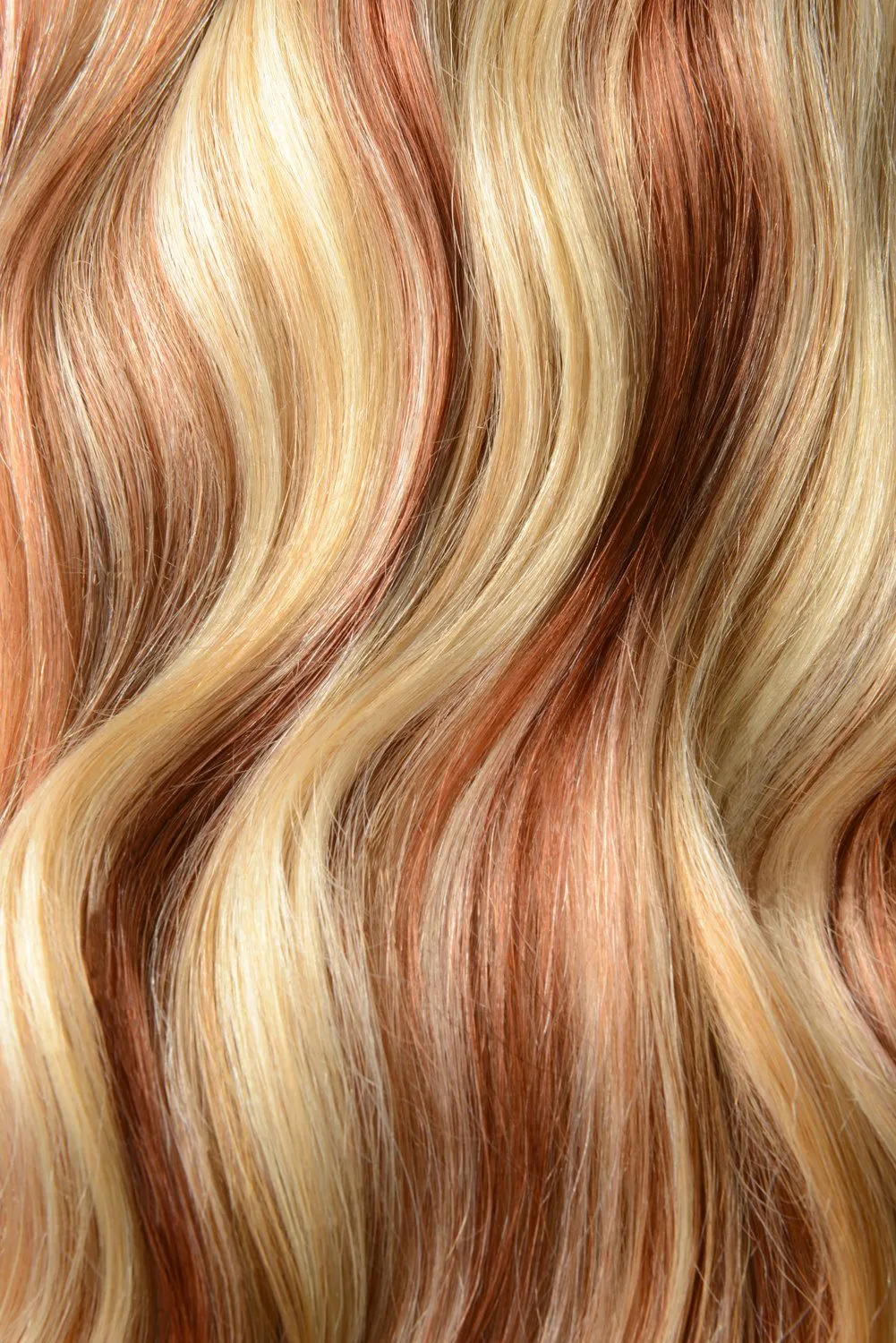 Strawberry/Auburn/Bleach Blonde Mix (#27/33/613) Double Wefted Full Head Clip In Hair Extensions