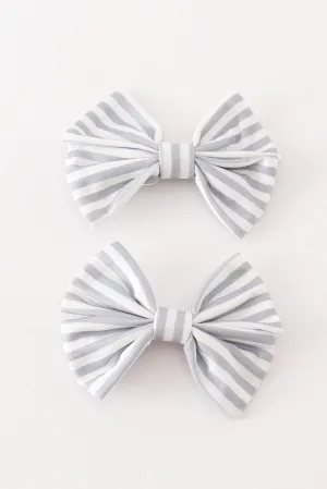 Stripe Piggie Hair Bow