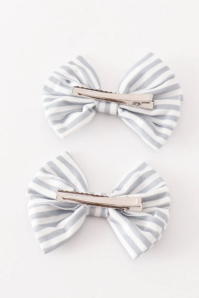 Stripe Piggie Hair Bow