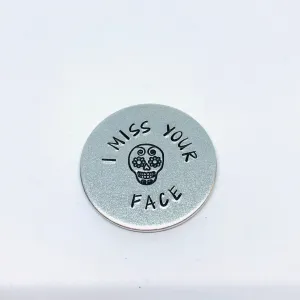 Sugar Skull Virtual Hug - Hand Stamped Pocket Love Token