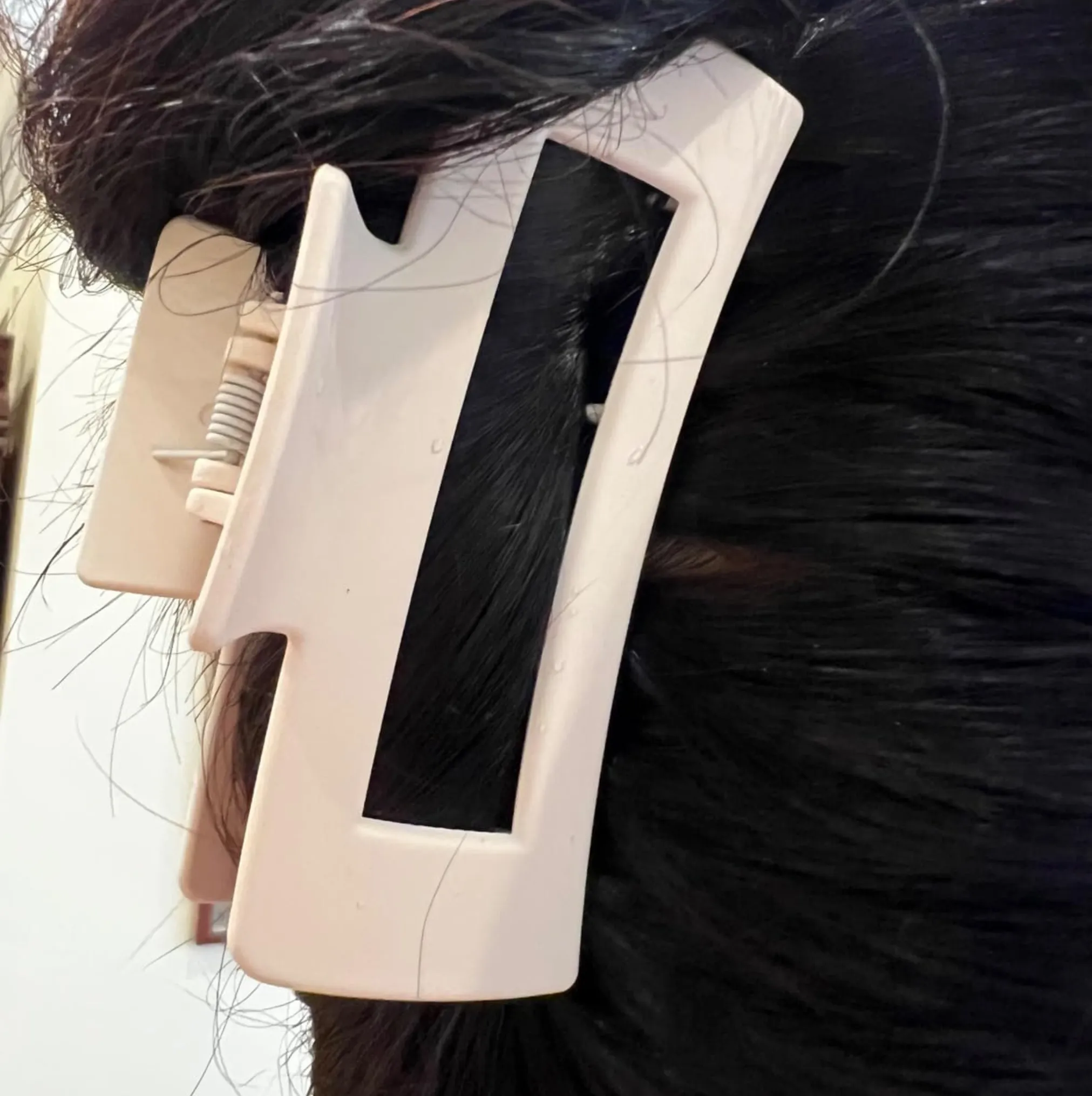 Tan Box Hair Claw Clip