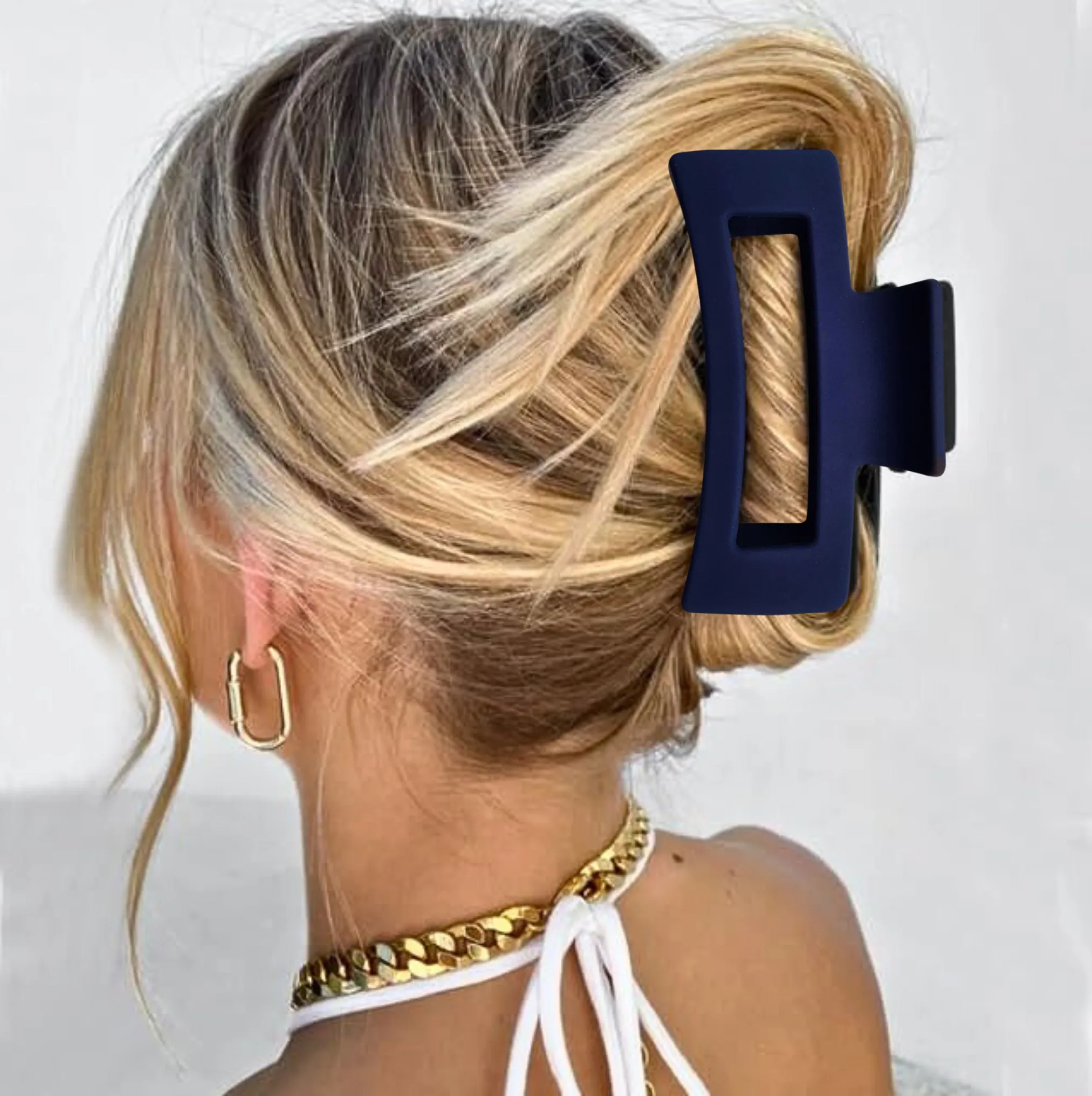 Tan Box Hair Claw Clip