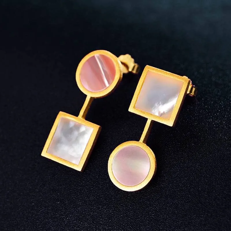 The Art of Square and Circle Dangle Earrings